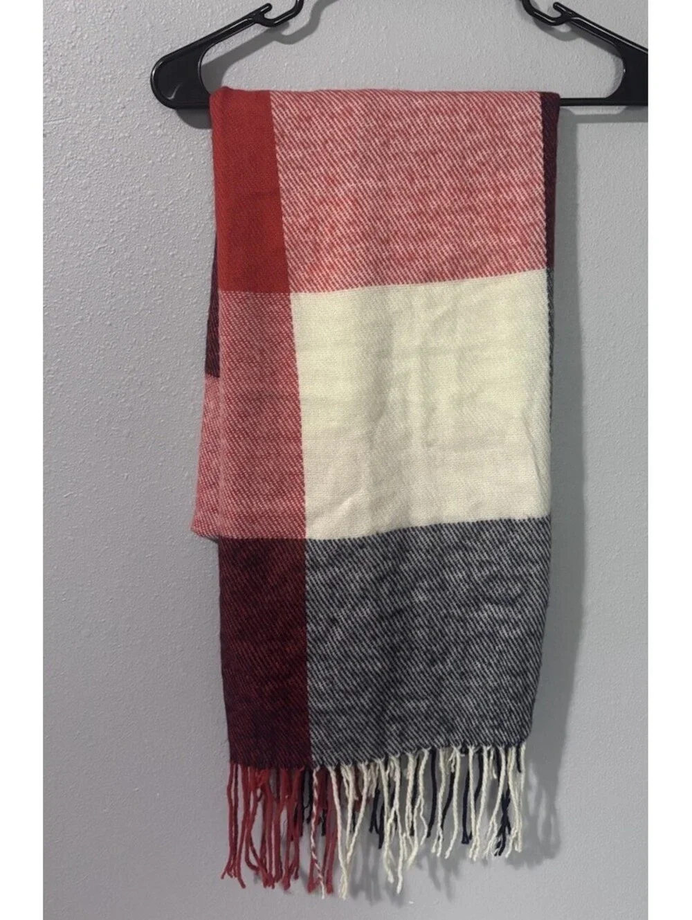 Orange & Cream Plaid Scarf
